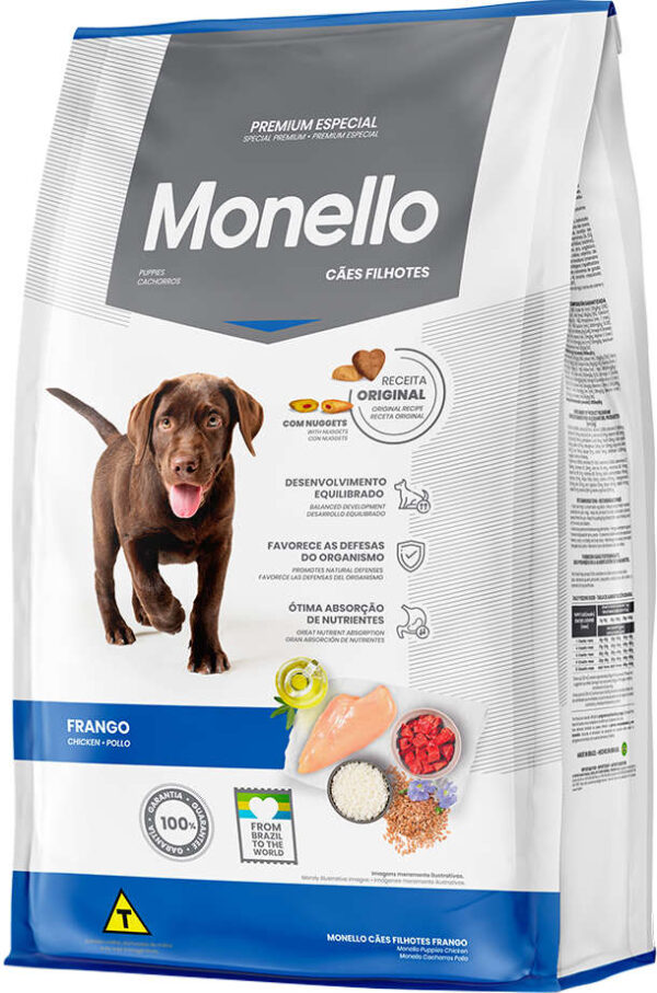 Ração Seca Monello Frango para Cães Filhotes - 15kg
