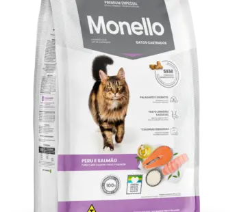 Ração Monello para Gatos Castrados Sabor Peru e Salmão