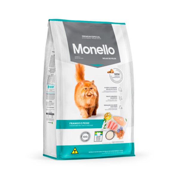Monello Bolas de Pelos para Gatos Adultos Sabor Frango e Peixe 10.1kg